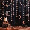 Star and Moon Garland Party Decorations in Rose Gold, Boho Celestial Moroccan Theme Hanging Streamers with Crescent Stars, Ideal for New Year’s Eve, Birthdays, Ramadan, and Eid Celebrations